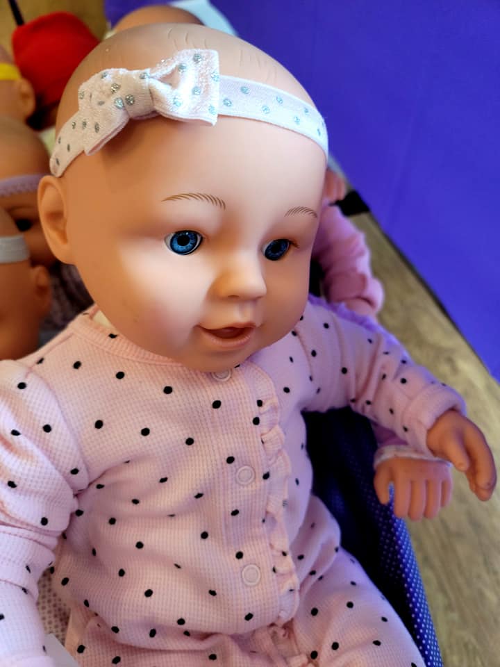 Close up of baby doll